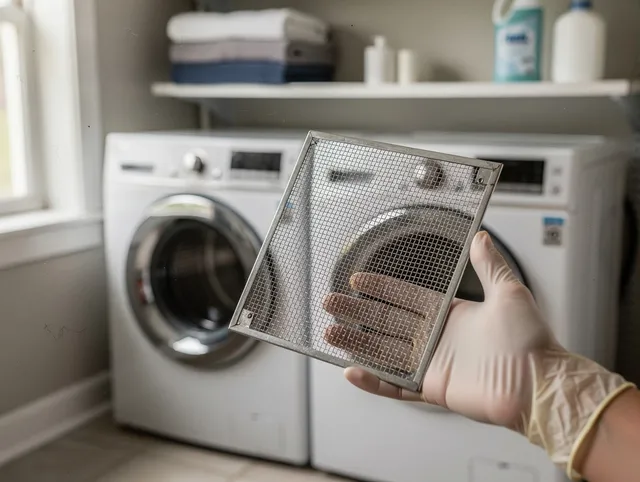 Bradenton Dryer Vent Cleaning specialist performing detailed lint trap cleaning service in Bradenton
