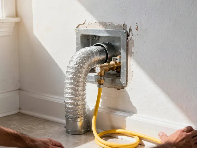 Bradenton Dryer Vent Cleaning certified technician performing specialized gas dryer vent cleaning in Bradenton